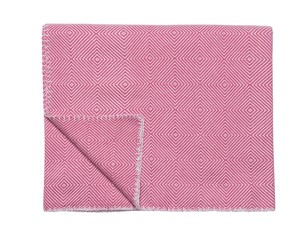 Pink & White Twill Box Cashmere Blanket