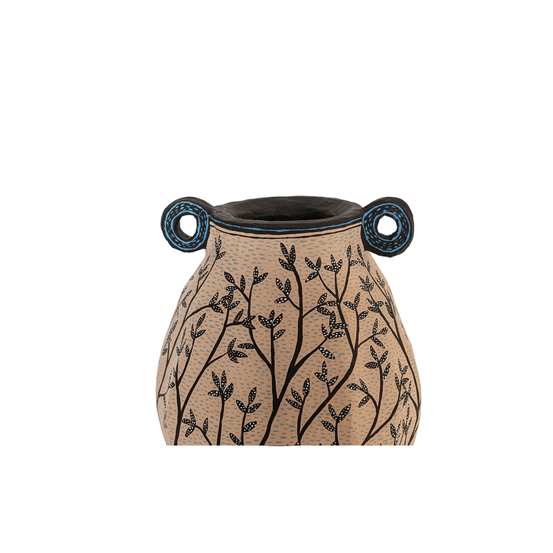 Paper Mache Urn with Branches