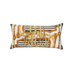 "Coaching" Hermès Silk Scarf Pillow