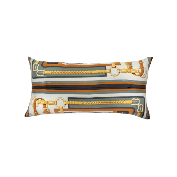 "Coaching" Hermès Silk Scarf Pillow