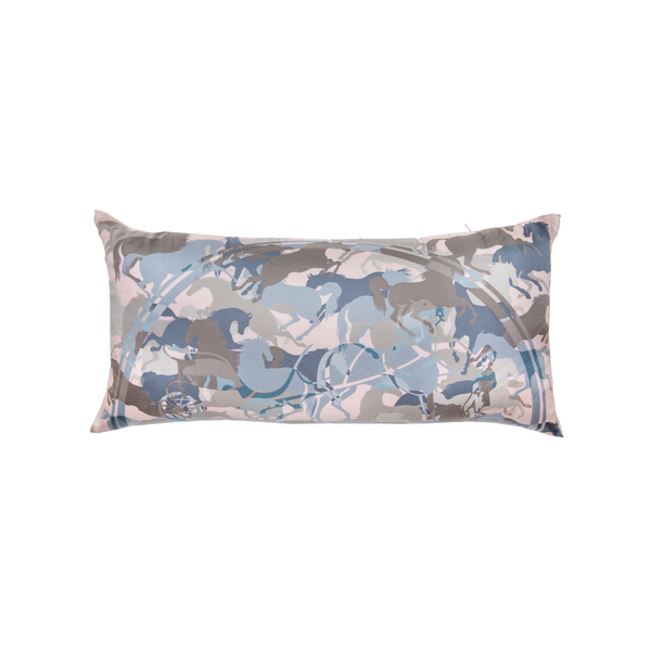 "Ex-Libris en Camouflage" Hermès Silk Scarf Pillow