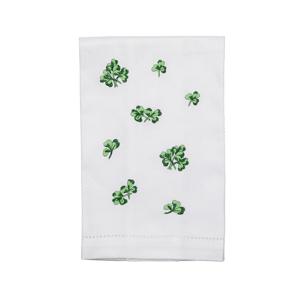 Embroidered Pique hand towel - Clover