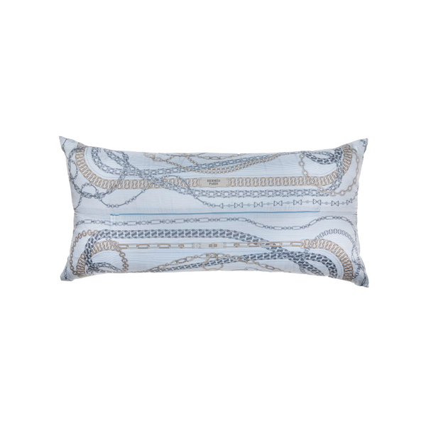 "Reaction en chaines grey" Hermès Silk Scarf Pillow