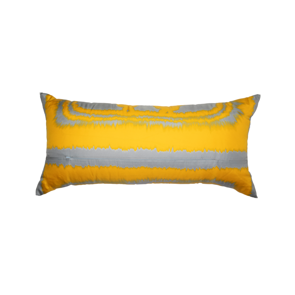 HERMES グレー イエロー クッション Vintage Hermes Silk Pillow “Brides De Gala