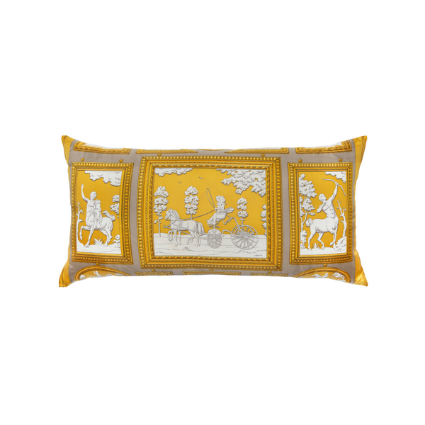 "Wedgwood" gold Hermès Silk Scarf Pillow