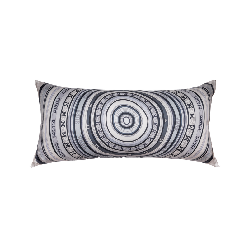 "Tohu Bohu" Hermès Silk Scarf Pillow (black/white)