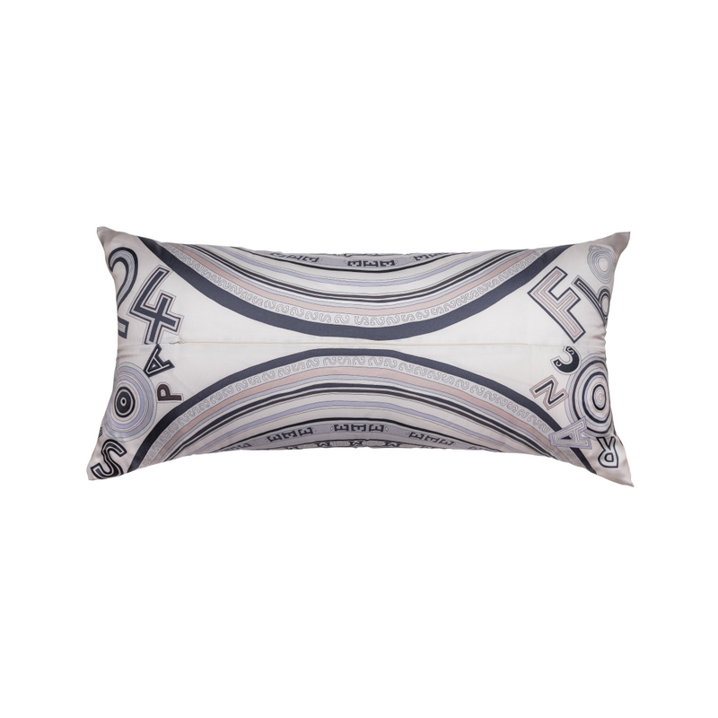 "Tohu Bohu" Hermès Silk Scarf Pillow (black/white)