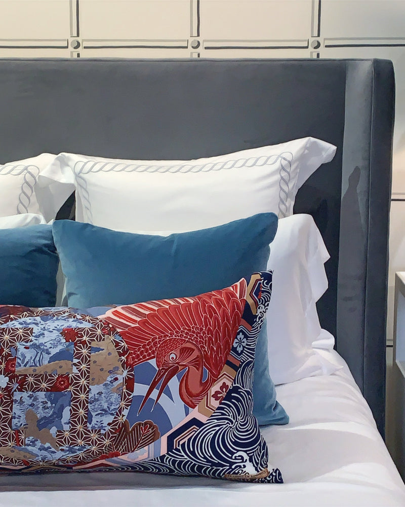 "Ex-Libris en Kimonos" Hermès Silk Scarf Pillow