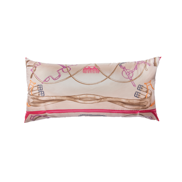 Contemporary Pillow Made From Vintage Louis Vuitton Monogram Luggage Silk  Scarf