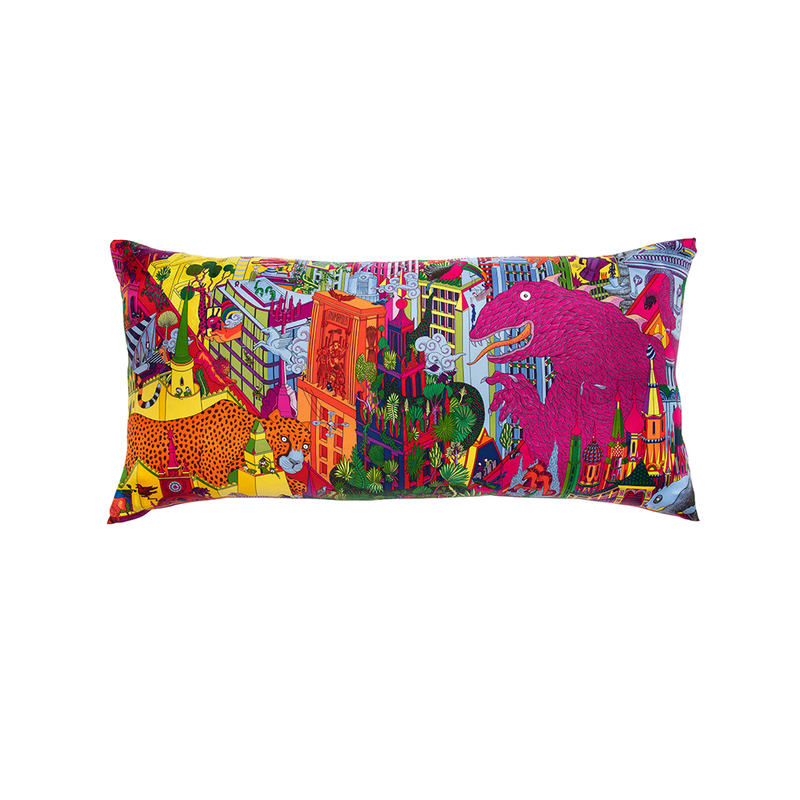 "Animapolis" Hermès Silk Scarf Pillow