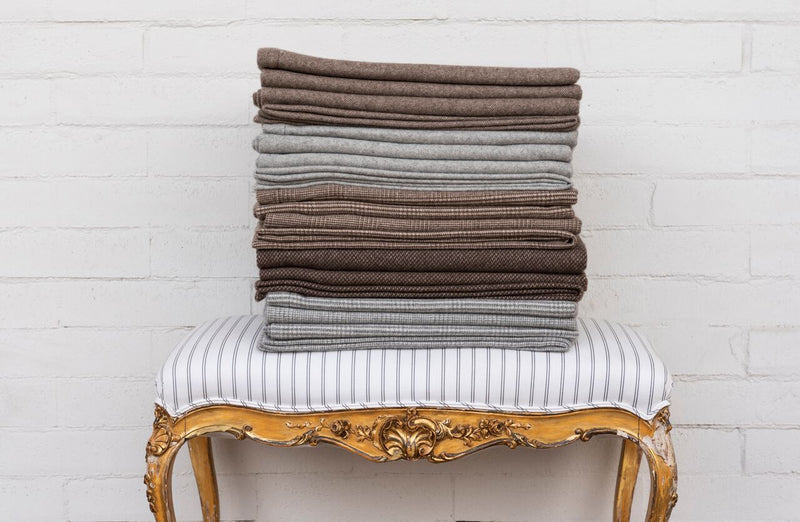 Grey Plaid Cashmere Blanket - Tribute Goods