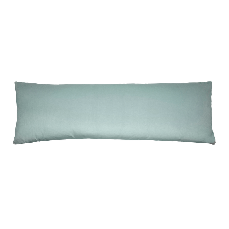White velvet top lumbar pillow