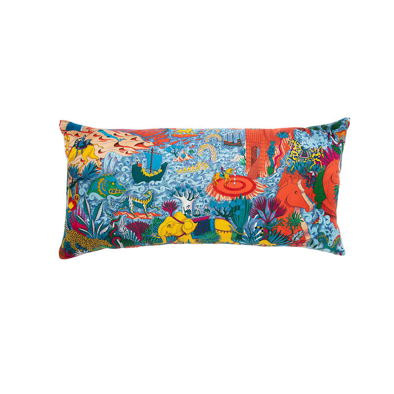 "Cosmographia Universalis" Hermès Silk Scarf Pillow