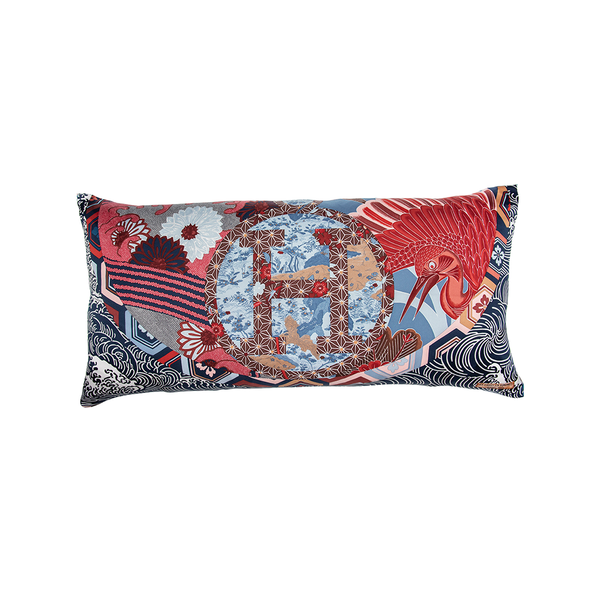 "Ex-Libris en Kimonos" Hermès Silk Scarf Pillow