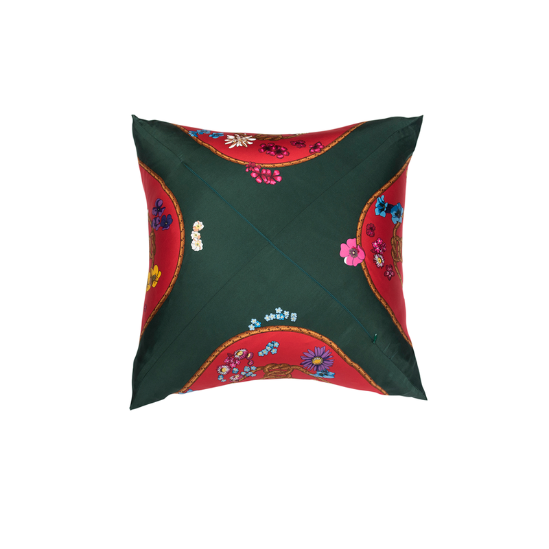 "Fleur de Montagne" Hermès Silk Scarf Pillow - Tribute Goods