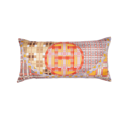 "Ex-Libris a Carreaux" Hermès Silk Scarf Pillow
