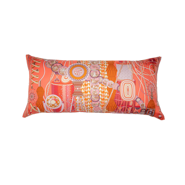 "Le Laboratoire du Temps" Hermès Silk Scarf Pillow