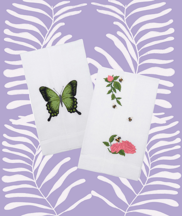 Butterfly Linen Hand Towel