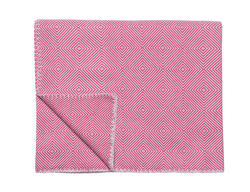 Pink & White Twill Box Cashmere Blanket