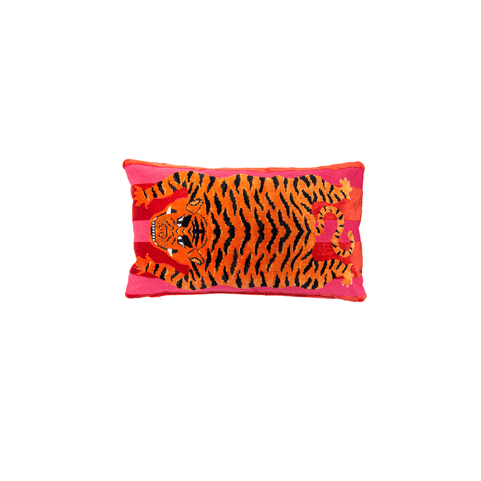 Luxurious Jokhang Hartig Flying Tibet Tiger Throw Pillow - Chloe & Olive