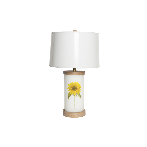 Single Sunflower Églomisé Lamp