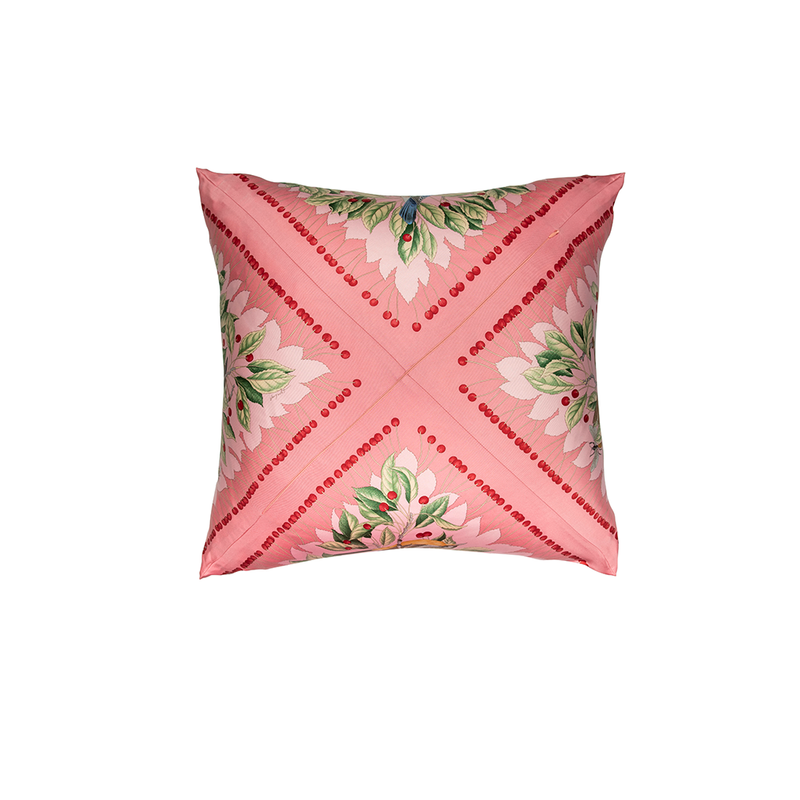 "Les Merises" Hermès Silk Scarf Pillow - Tribute Goods