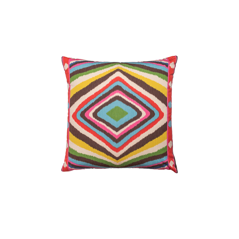 Multicolor "Terence Ikat" Square Pillow