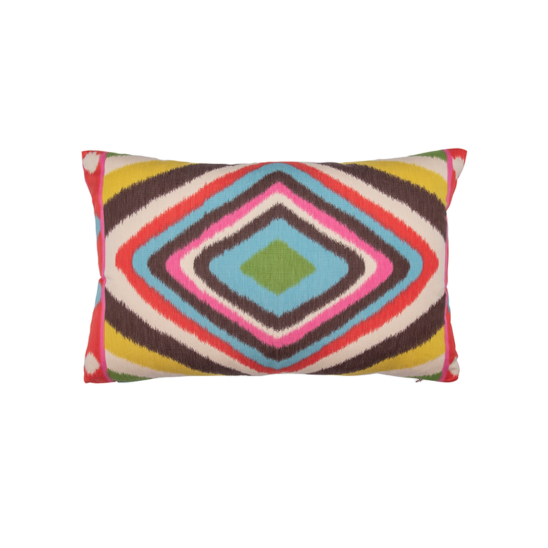 Multicolor "Terence Ikat" Lumbar Pillow