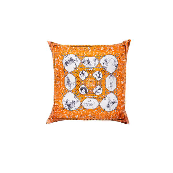 "Rodeo des Cowgirls Bandana" Hermès Silk Scarf Pillow