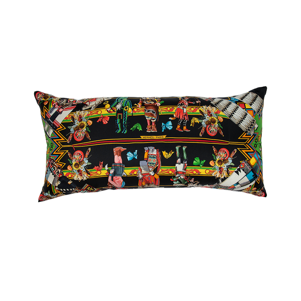 "Kachinas" Hermès Silk Scarf Pillow